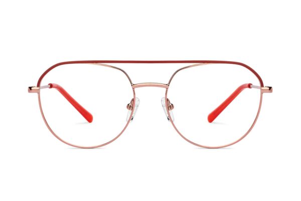Copper Red Full Rim Round Eyeglasses
