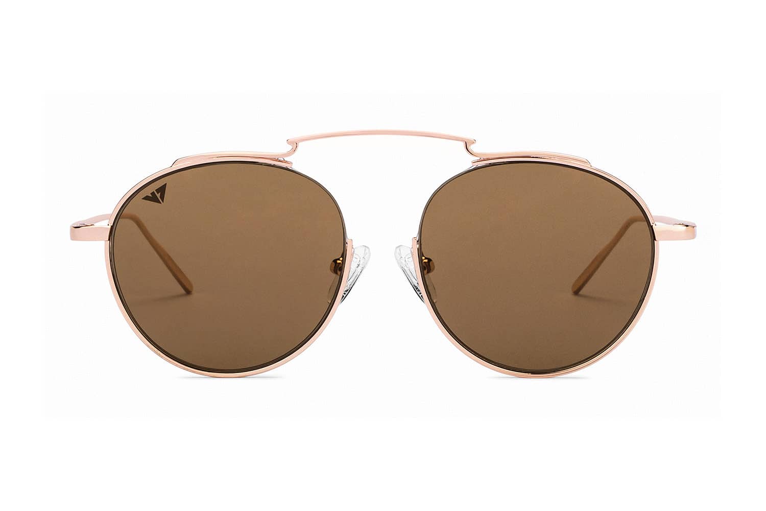 Gold Full Rim Round Sunglasses