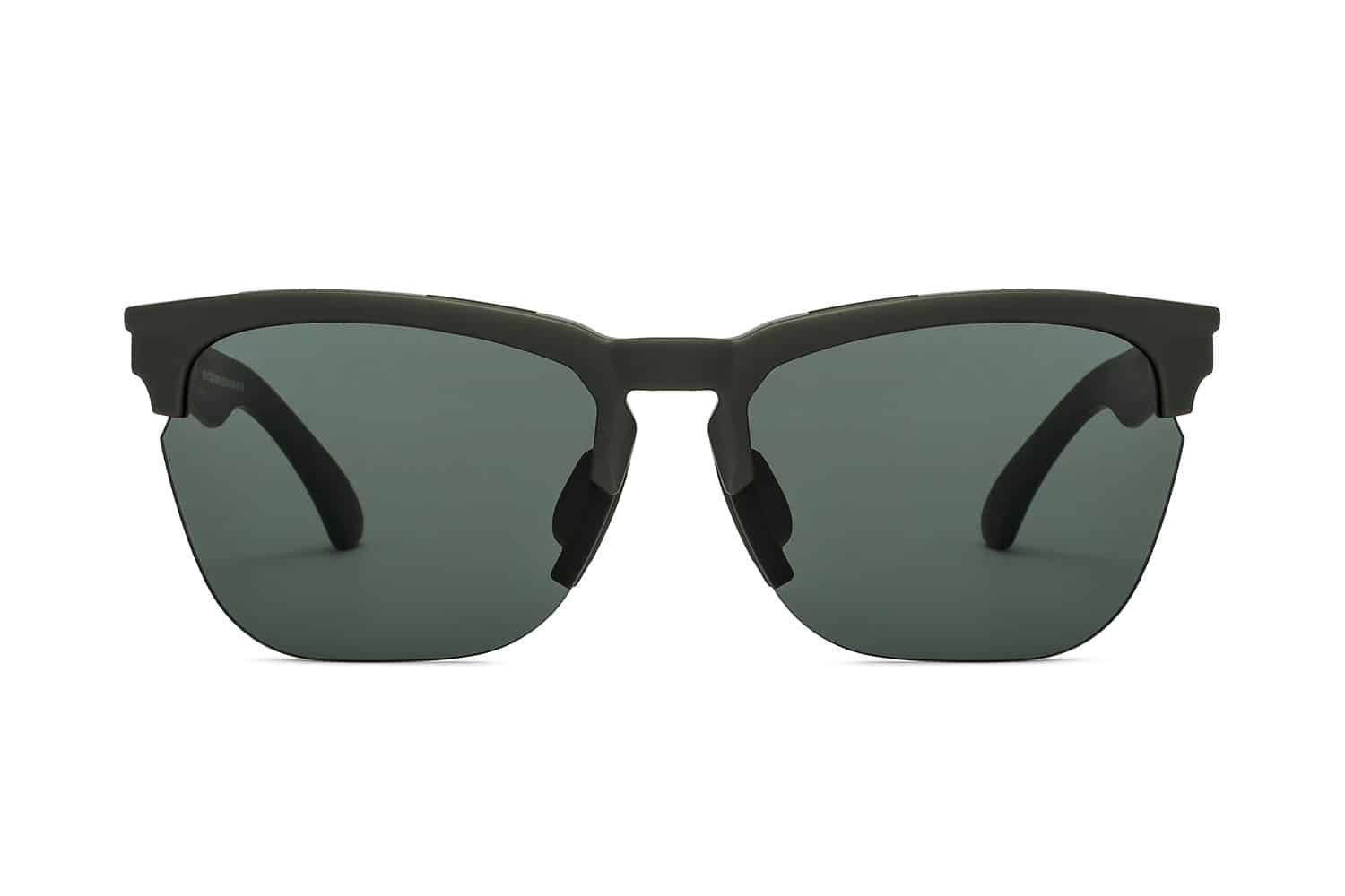 Olive Green Half Rim Wayfarer Sunglasses