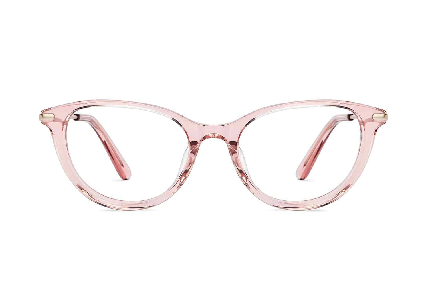 Pink Transparent Full Rim Cat Bold Eye Eyeglasses