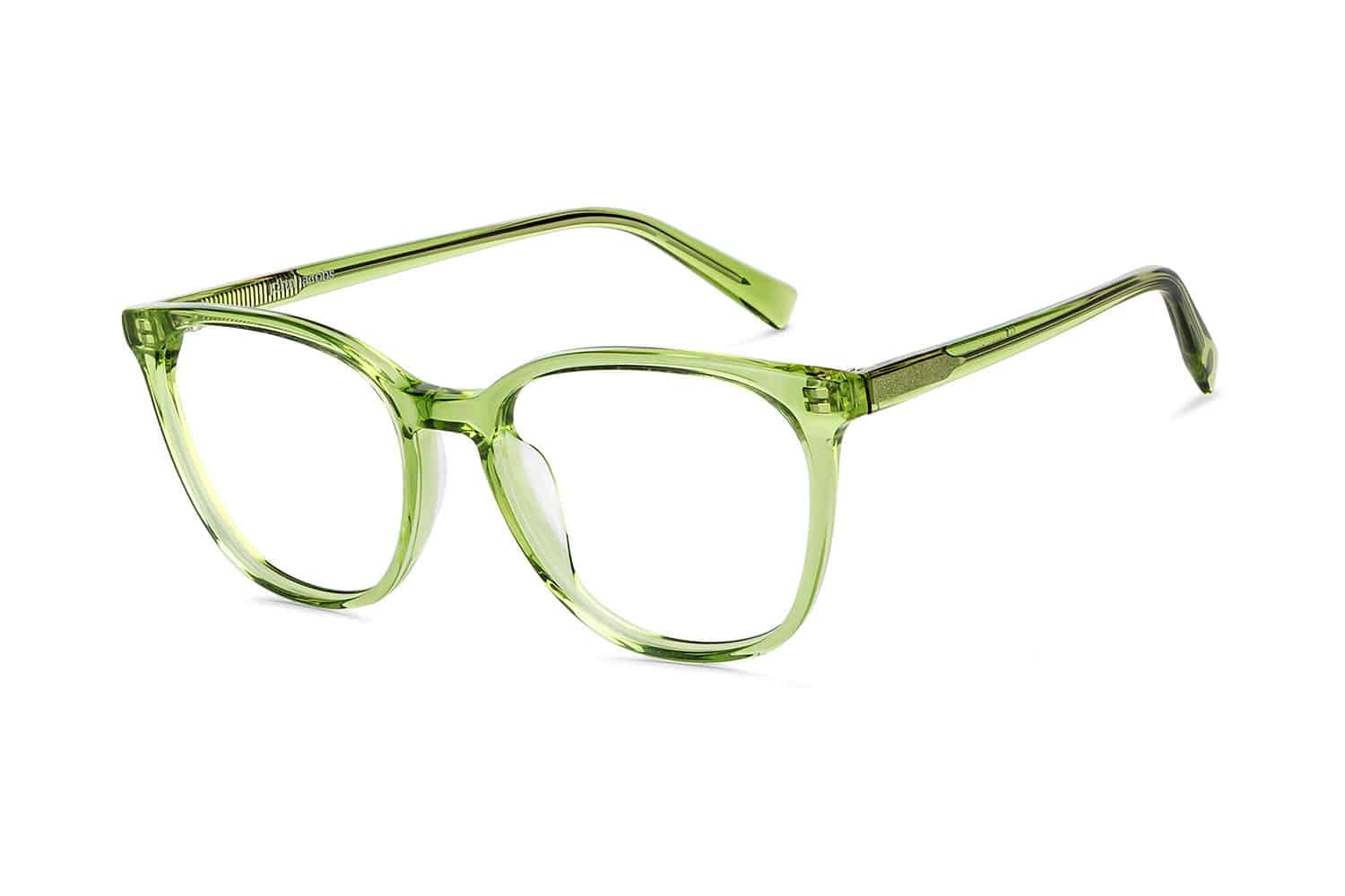 Green Transparent Full Rim Wayfarer Eyeglasses - Image 2