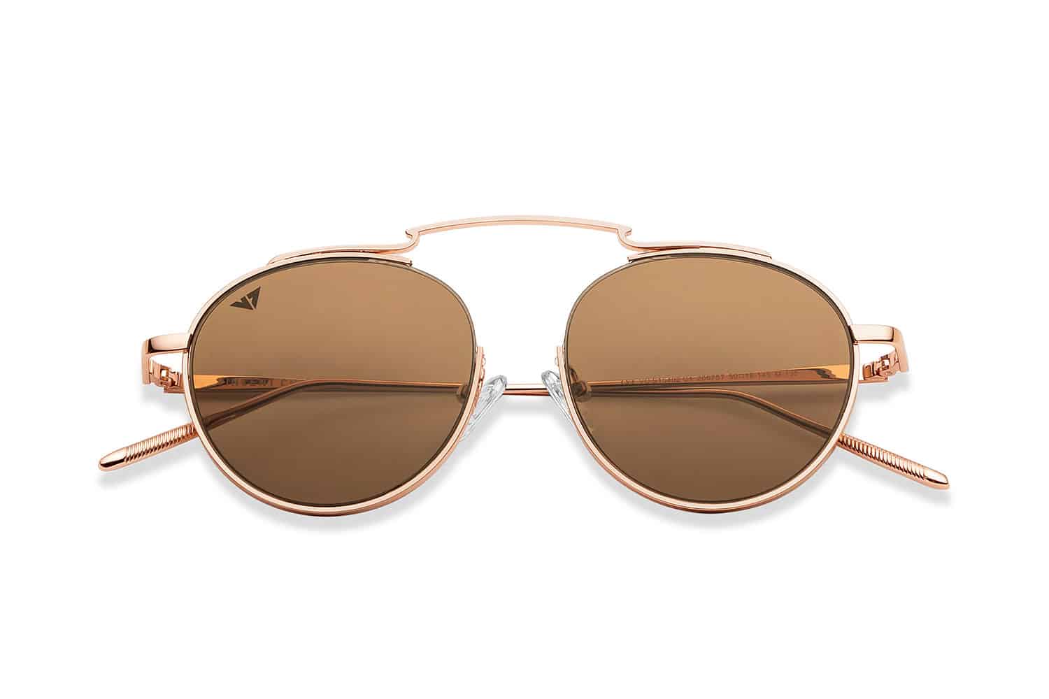 Gold Full Rim Round Sunglasses - Image 4